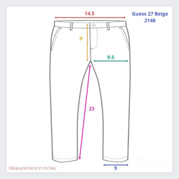 Vintage GUESS Cropped Chino Pants SIZE 27 Beige Cuffed Capri Drawstring EUC - Picture 3 of 9